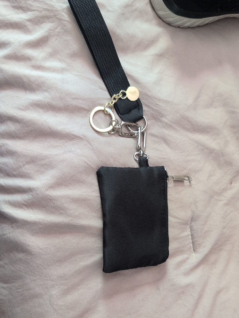 Black Keychain Wallet with Strap